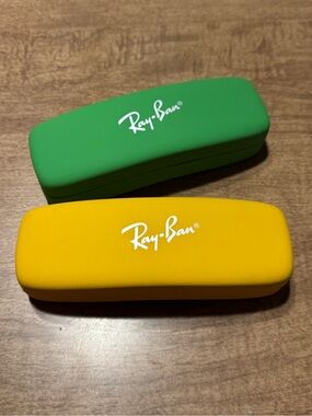 Ray-Ban Yellow and Green Hard Sunglasses Case Pair